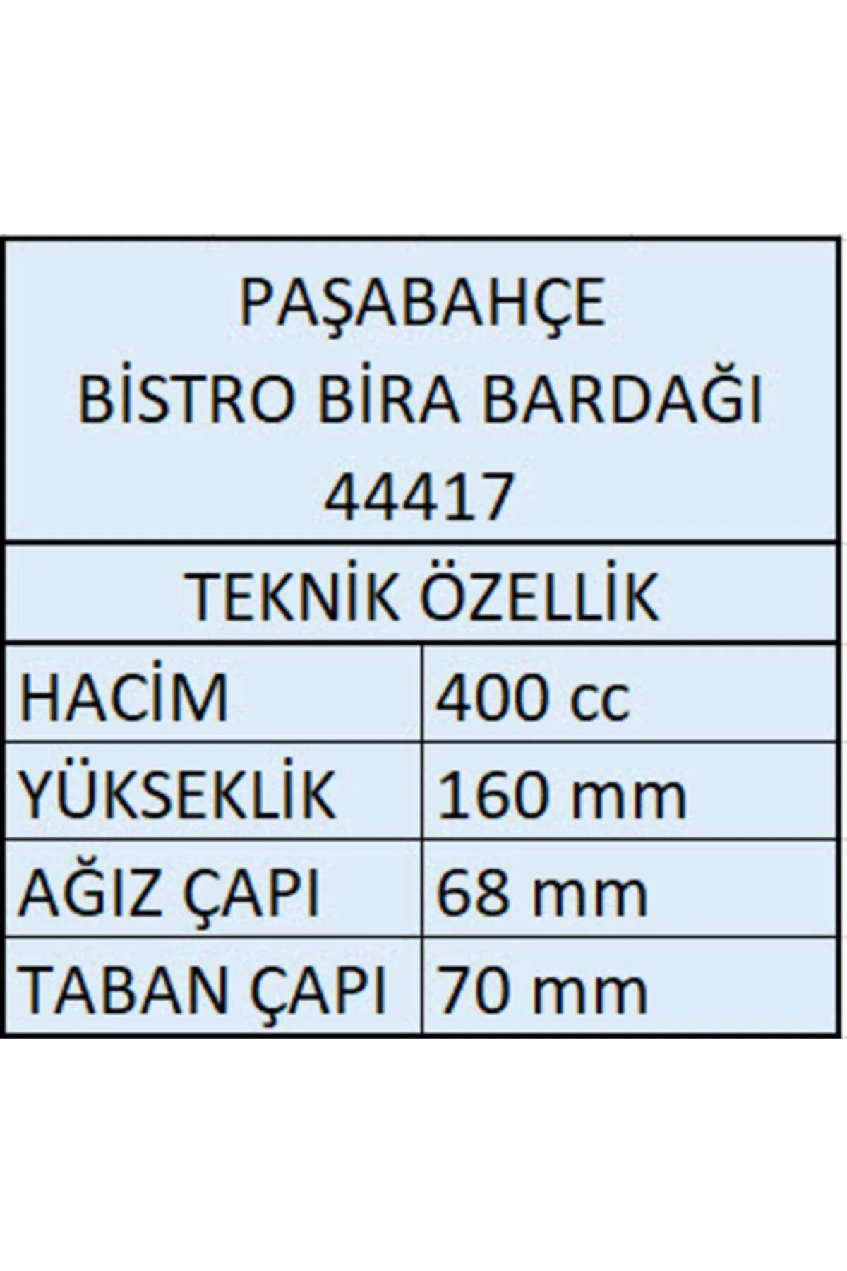 PAŞABAHÇE 44417 BİSTRO BİRA BARDAĞI 12 ADET PAŞABAHÇE 44417 BİSTRO BİRA BARDAĞI 12 ADET