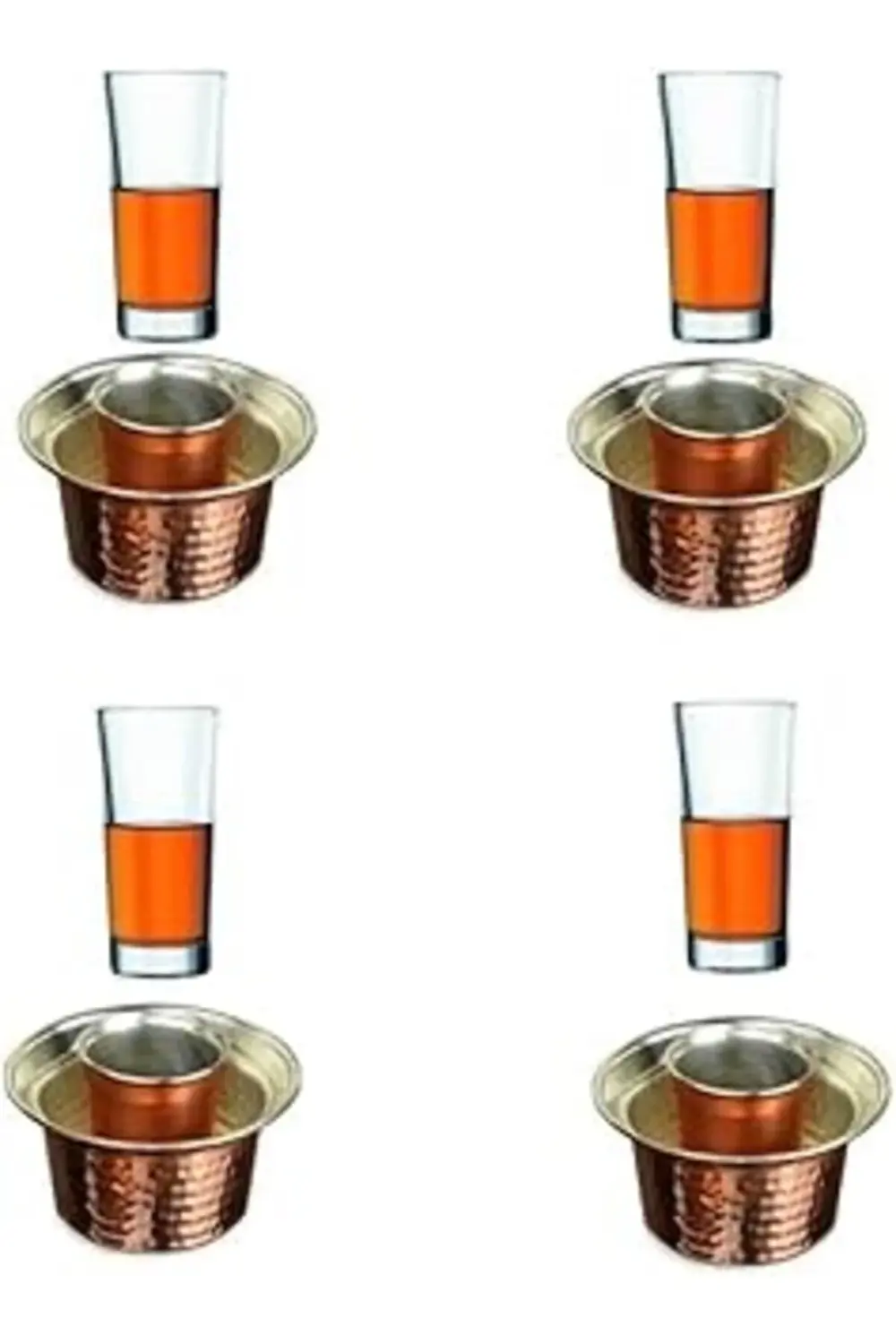 Paşabahçe Uzu Bardak Ve Bakır Ehlikeyf Seti 4 Kişilik