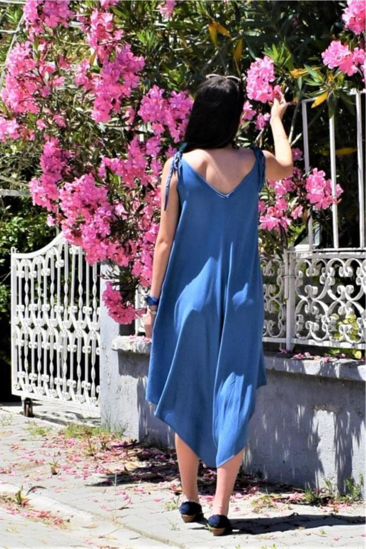 Yıldızistan Pasaklı Giyim Kadın Viskon Askılı Cepli Salaş Asimetrik Pantolon