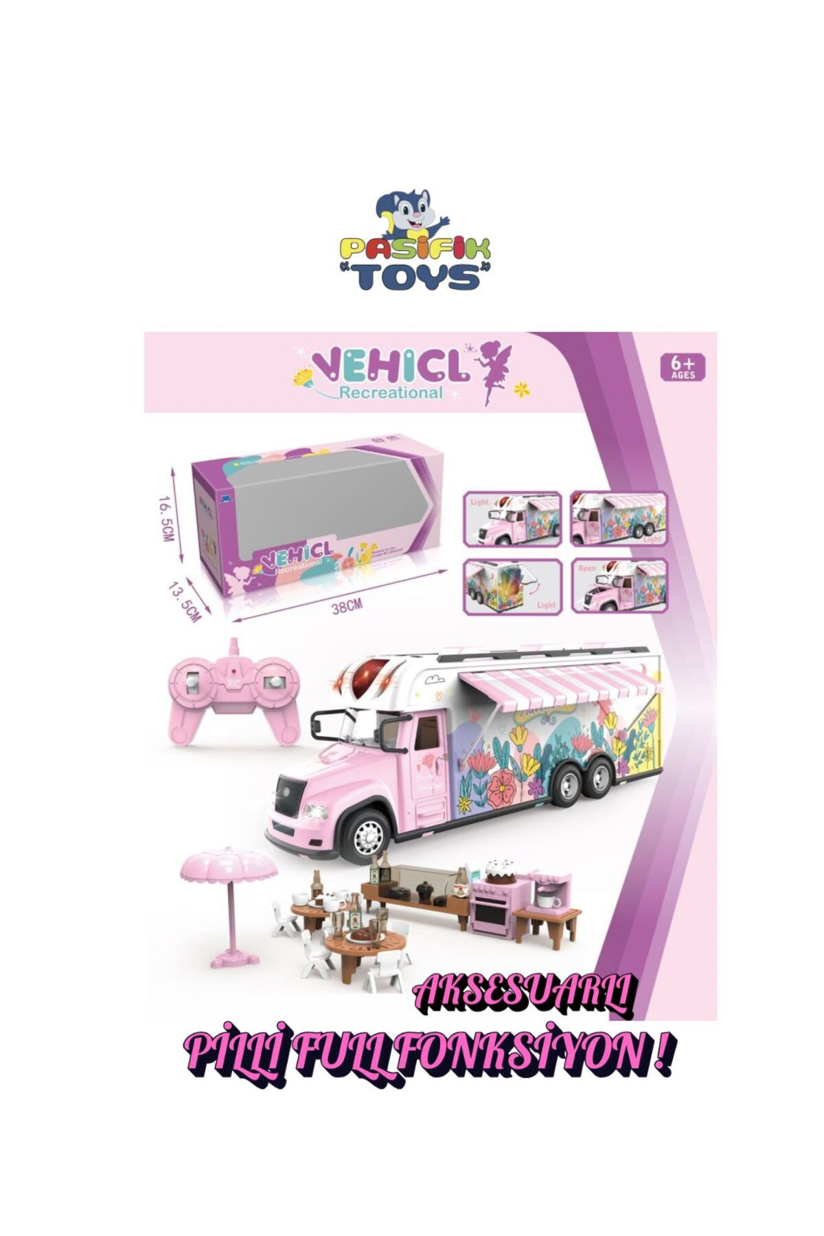 Pasifik Toys Pasifik Toys Uzaktan Kumandali Pilli 2.4Ghz Pembe Aksesuarli İşik