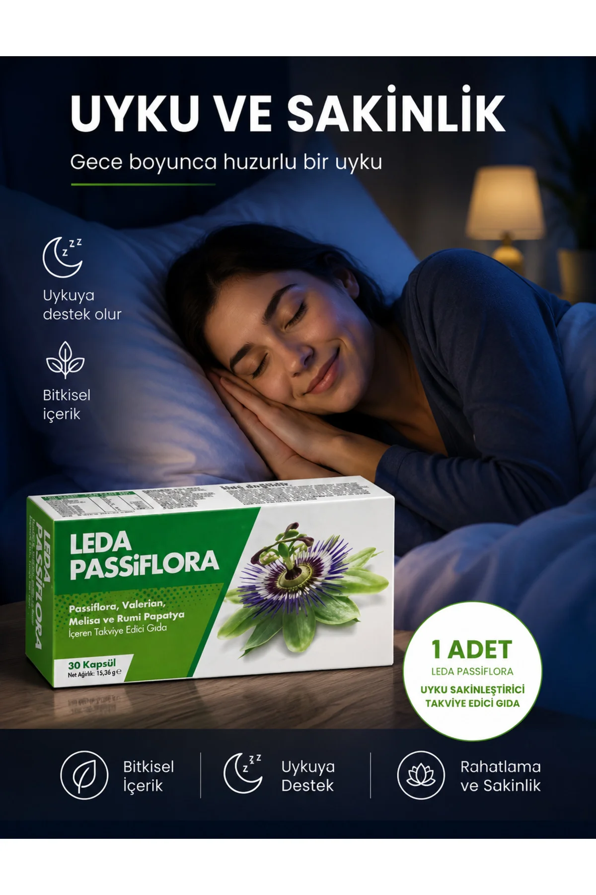 Pasiflora 30 Kapsül ( 2 Kutu ) - Görsel 2