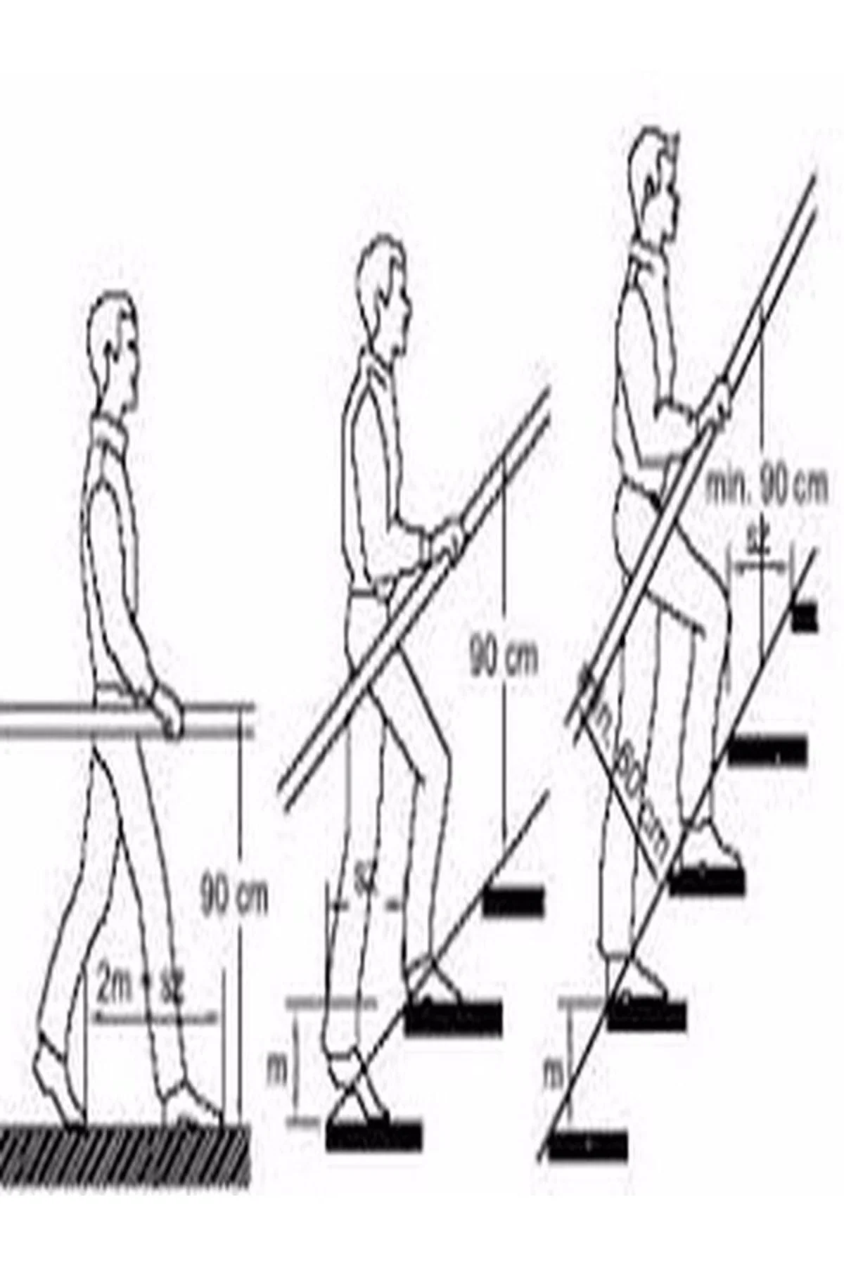 Paslanmaz Alüminyum Duvar Merdiven Tutamak 150 Cm Paslanmaz Alüminyum Duvar Merdiven Tutamak 150 Cm - Görsel 4