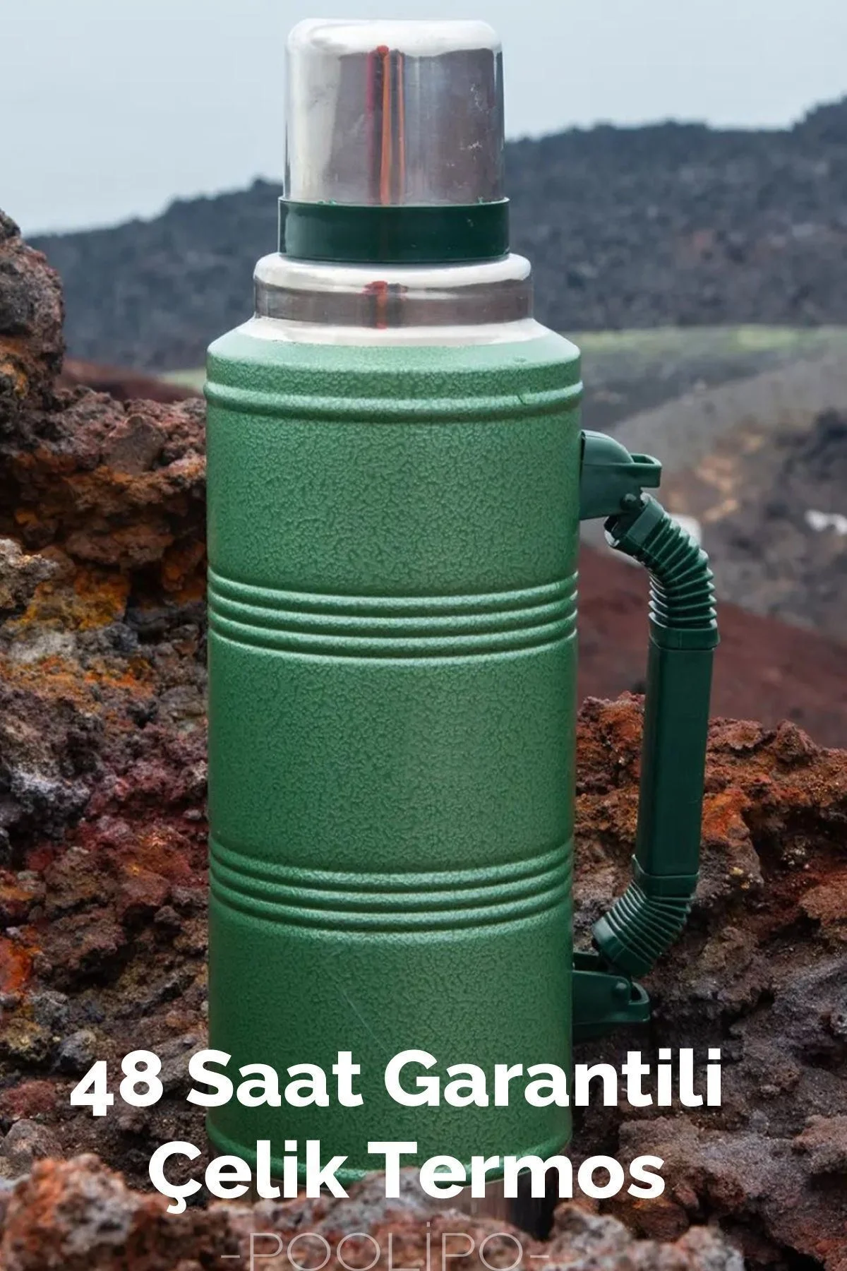 Paslanmaz çelik 2.2 litre 48 saat yalıtımlı yeşil çay termosu kutusuz - Spor &amp; Outdoor