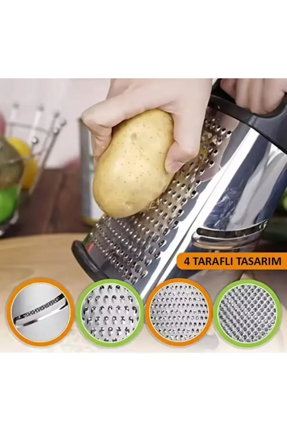 Paslanmaz Çelik 4 Taraflı Çok İşlevli Rende (Dilimleyici) 1200752