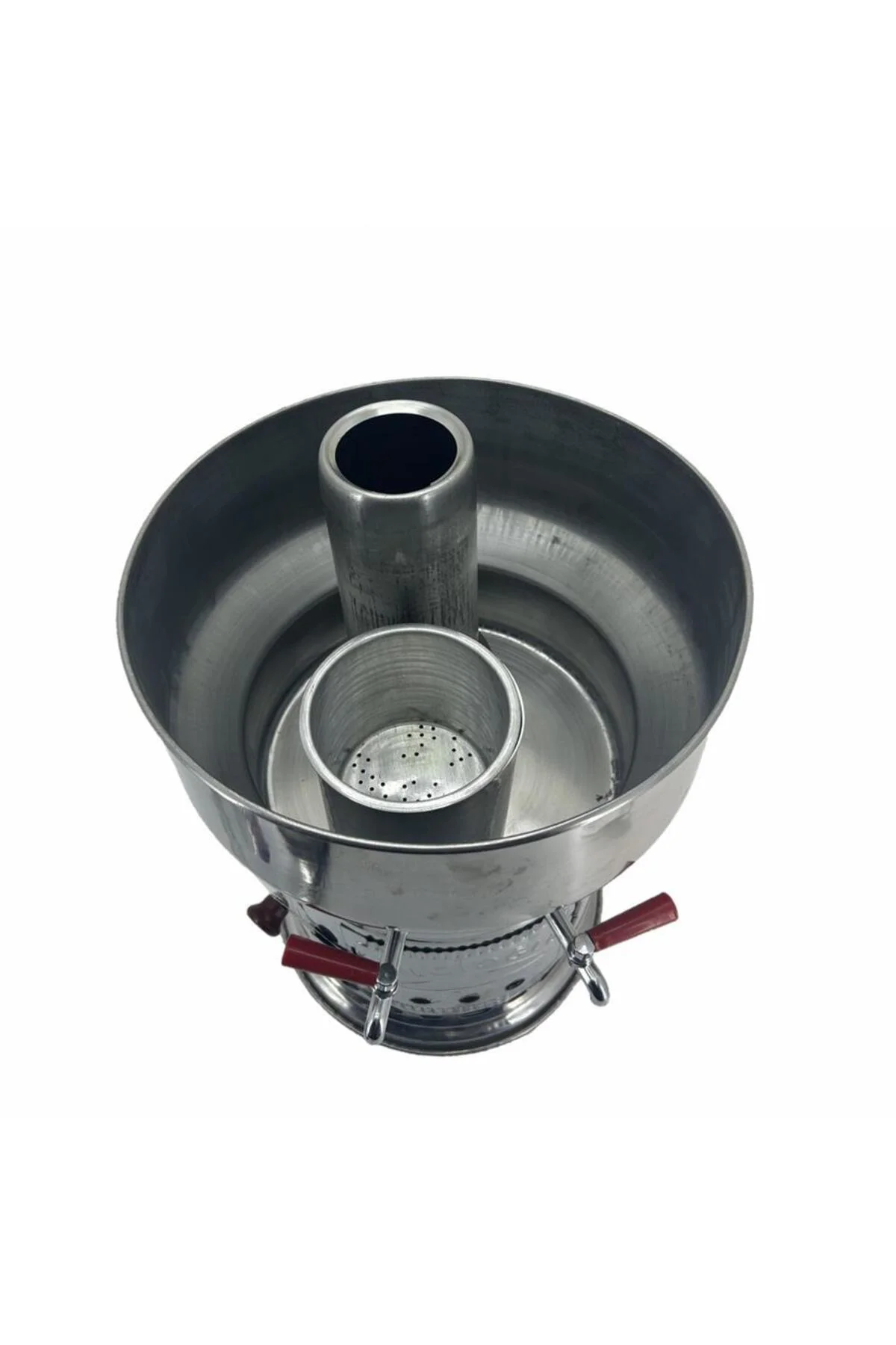 Paslanmaz Çelik 7 litre Çift Hazneli Demlikli Semaver