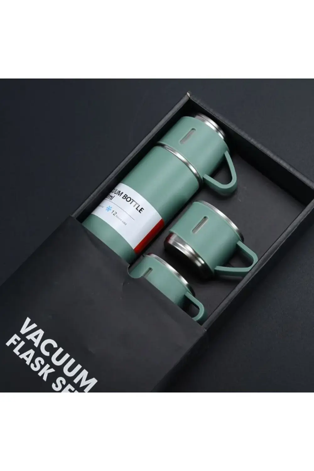 Paslanmaz Çelik Bardaklı Termos Seti 500 ML