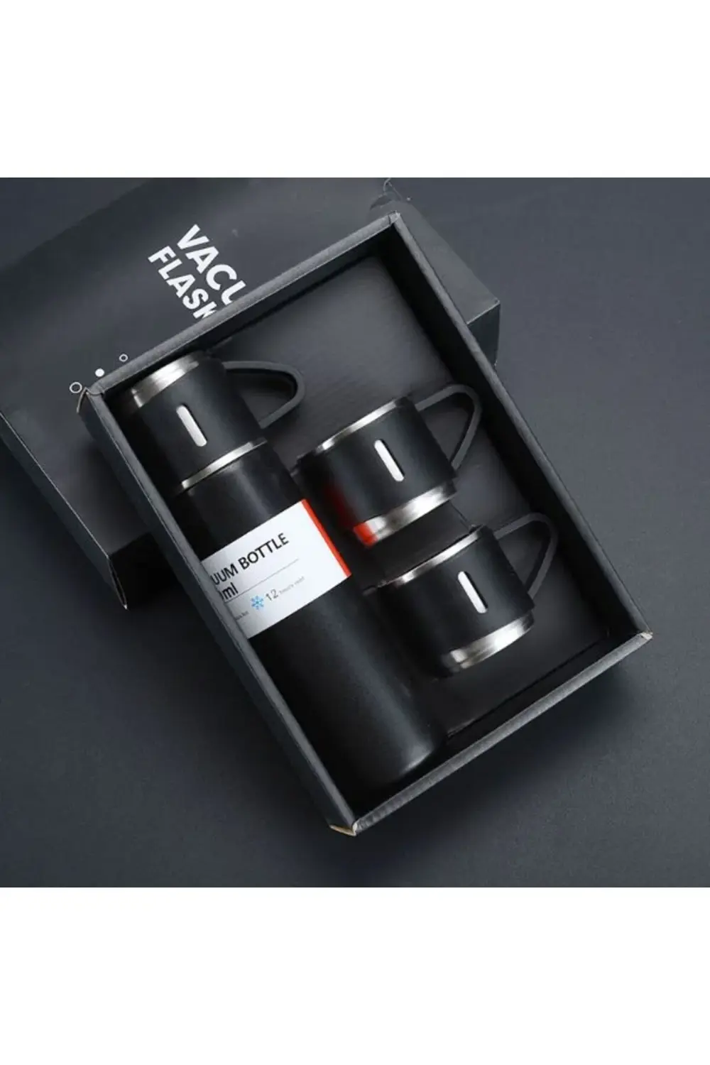 Paslanmaz Çelik Bardaklı Termos Seti 500 ML