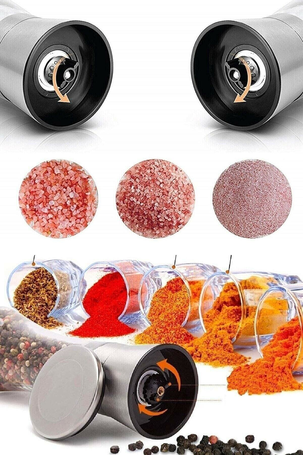 Enfa Paslanmaz Çelik Başlıklı Tuz Ve Baharat Değirmeni, Seramik Bıçakl