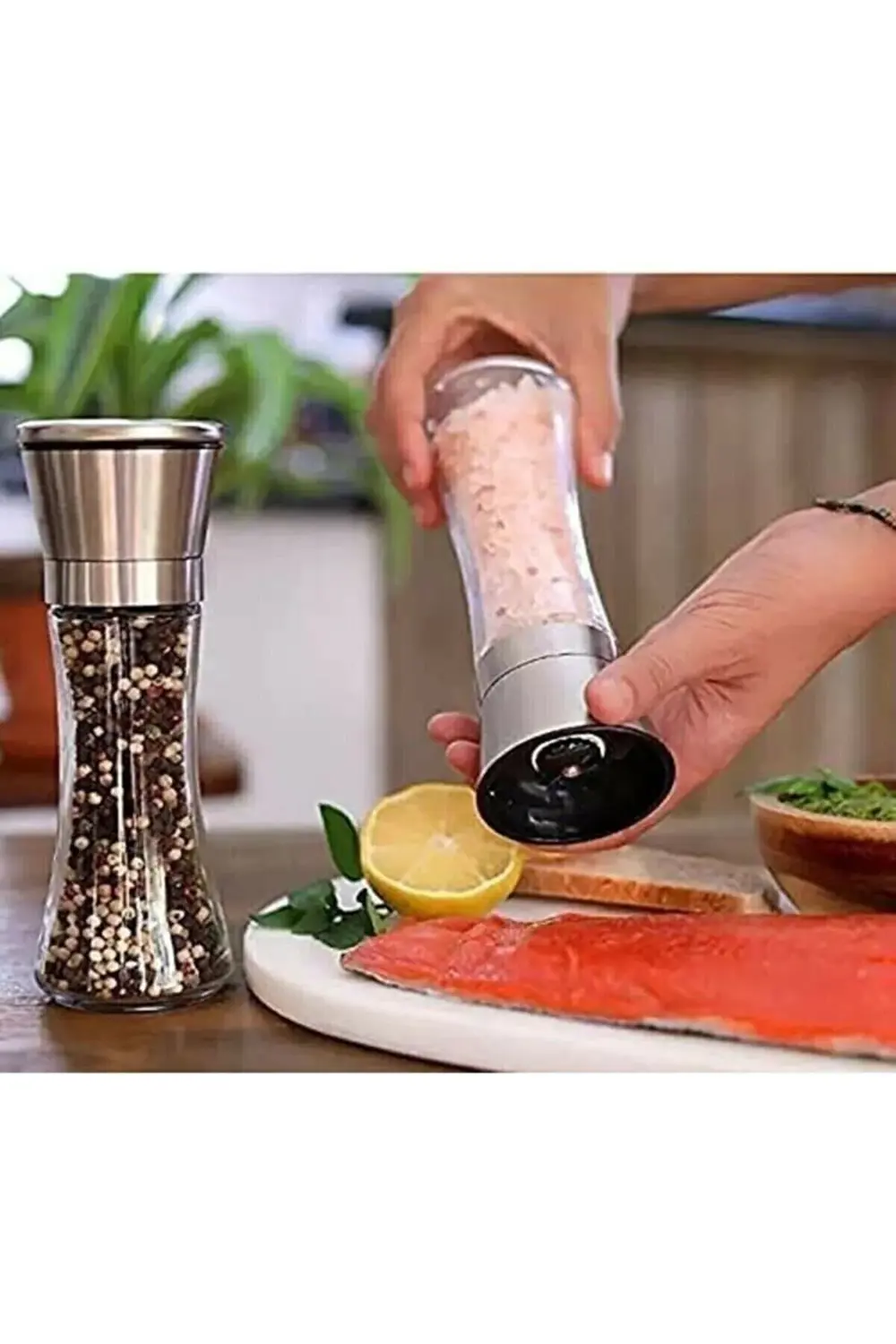 Paslanmaz Çelik Başlıklı Tuz Ve Baharat Değirmeni, Seramik Bıçakl