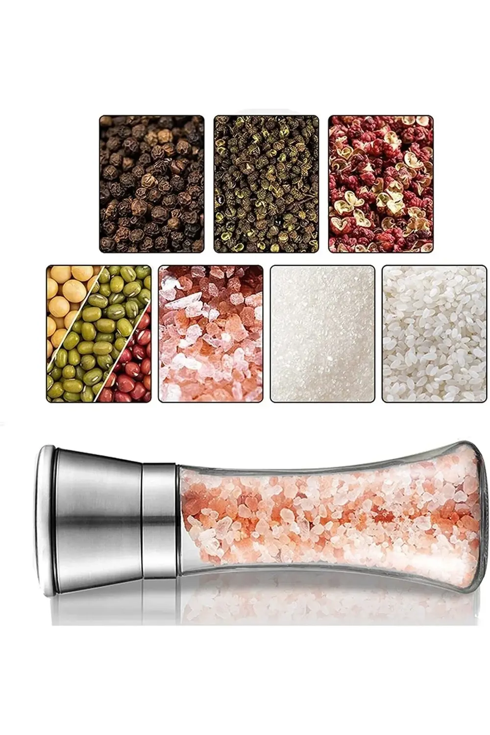 Paslanmaz Çelik Başlıklı Tuz Ve Karabiber Değirmeni,seramik Bıçak