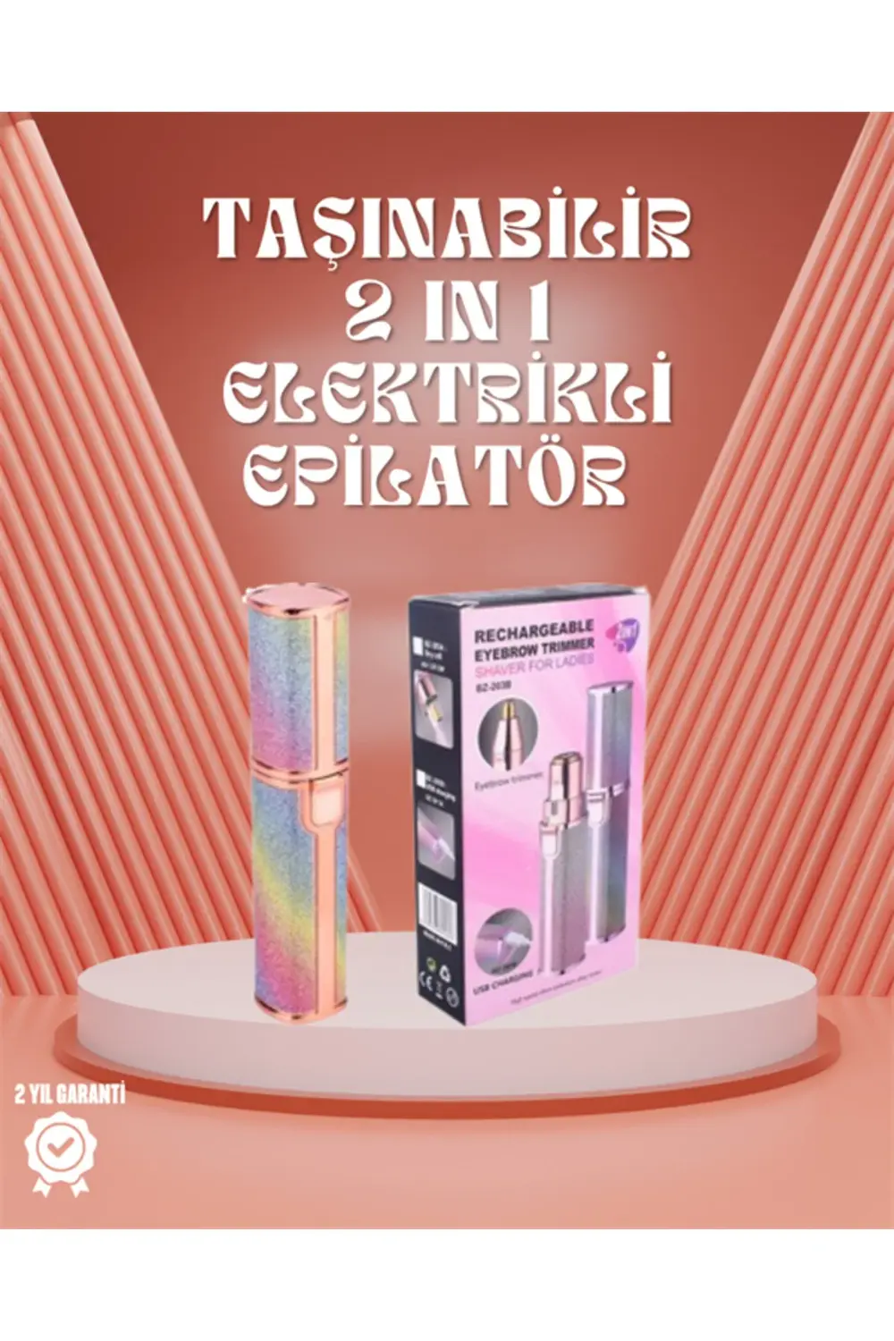 Paslanmaz Çelik Bıçaklı USB Epilatör – Kaş, Üst Dudak ve Çene Tüy