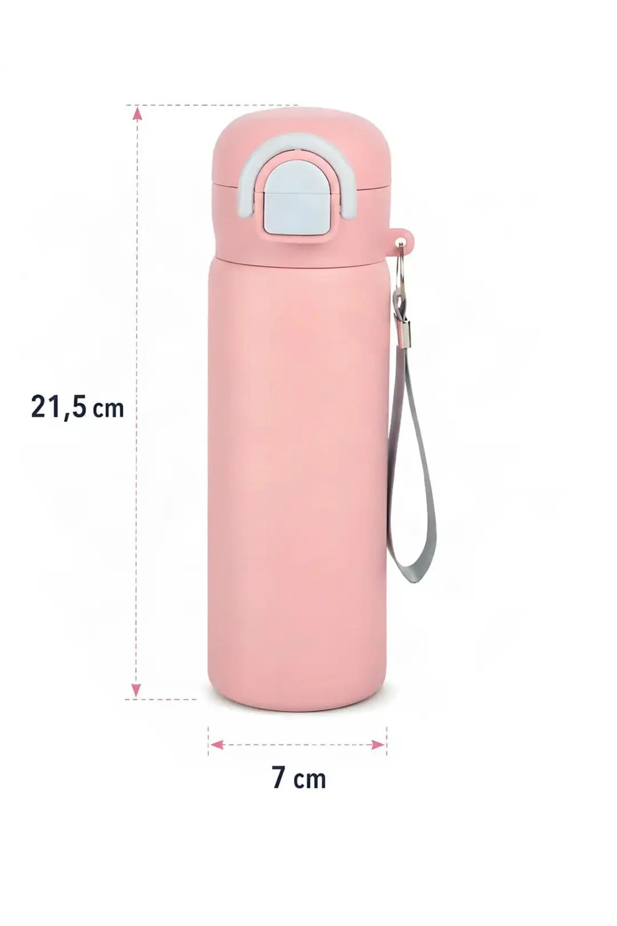 Paslanmaz Çelik Çocuk Su Matarası 600 ml Pipetli Tek Kapak Çift İçim