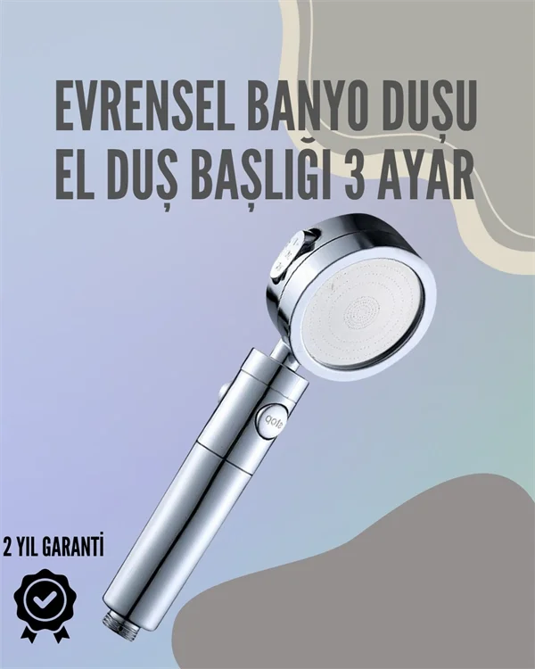 Paslanmaz Çelik Çok Fonksiyonlu El Duş Başlığı – 3 Modlu Püskürtme Seçeneği Fiyatı, Yorumları ve Özellikleri