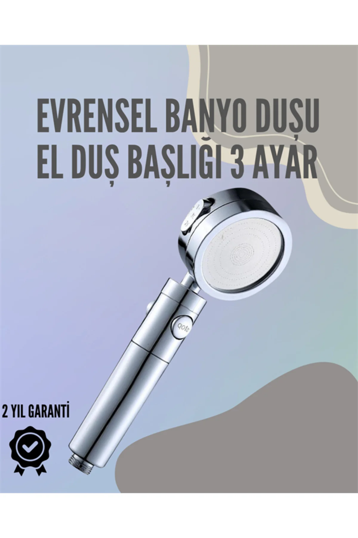 Paslanmaz Çelik Çok Fonksiyonlu El Duş Başlığı – 3 Modlu Püskürtm