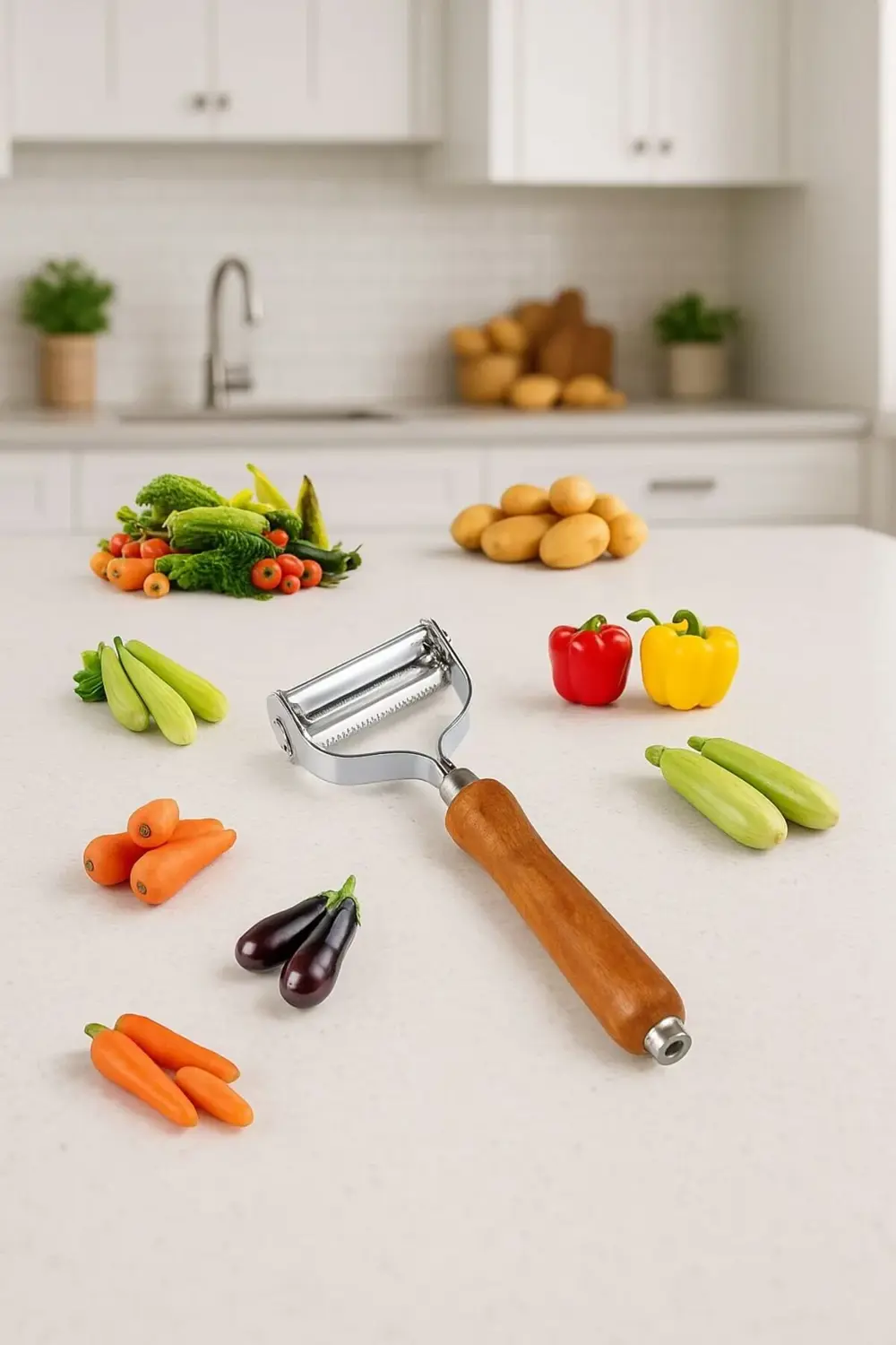 Paslanmaz Çelik Çok Amaçlı Sebze Soyacak ve Julienne Doğrayıcı