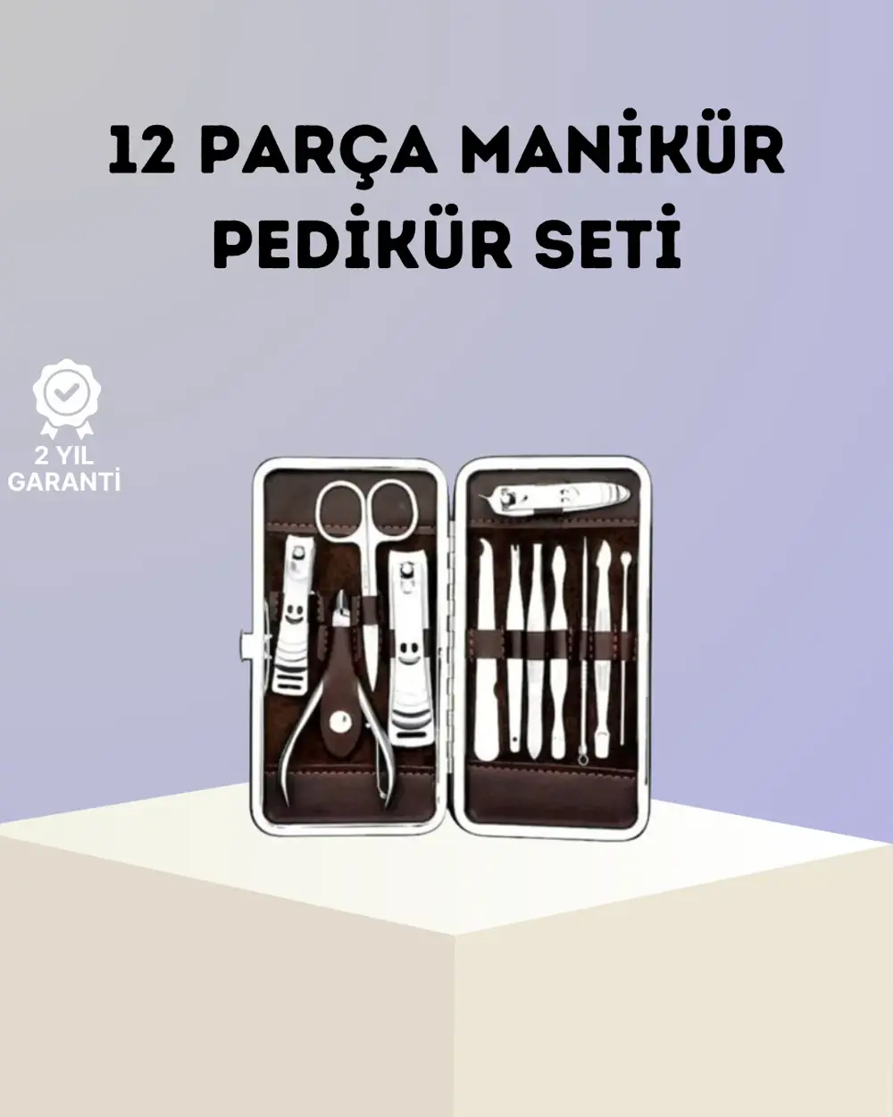 Paslanmaz Çelik Çok Fonksiyonlu 12 Manikür Seti