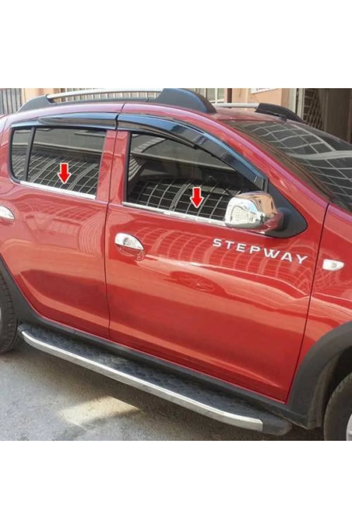 Paslanmaz Çelik Dacia Sandero Stepway Krom Cam Çıtası Seti 4 Prç. 2012-2020