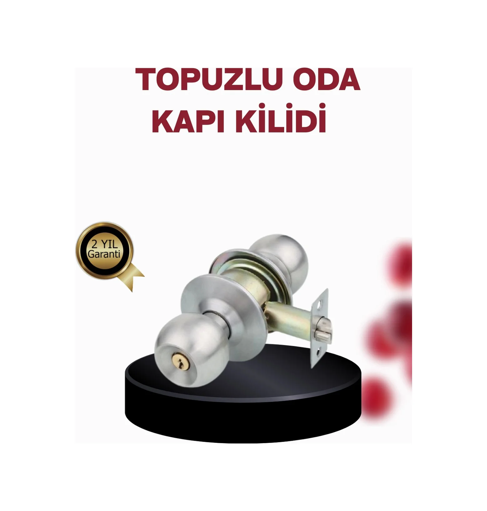 Paslanmaz Çelik Dayanıklı Topuzlu Kapı Kilidi