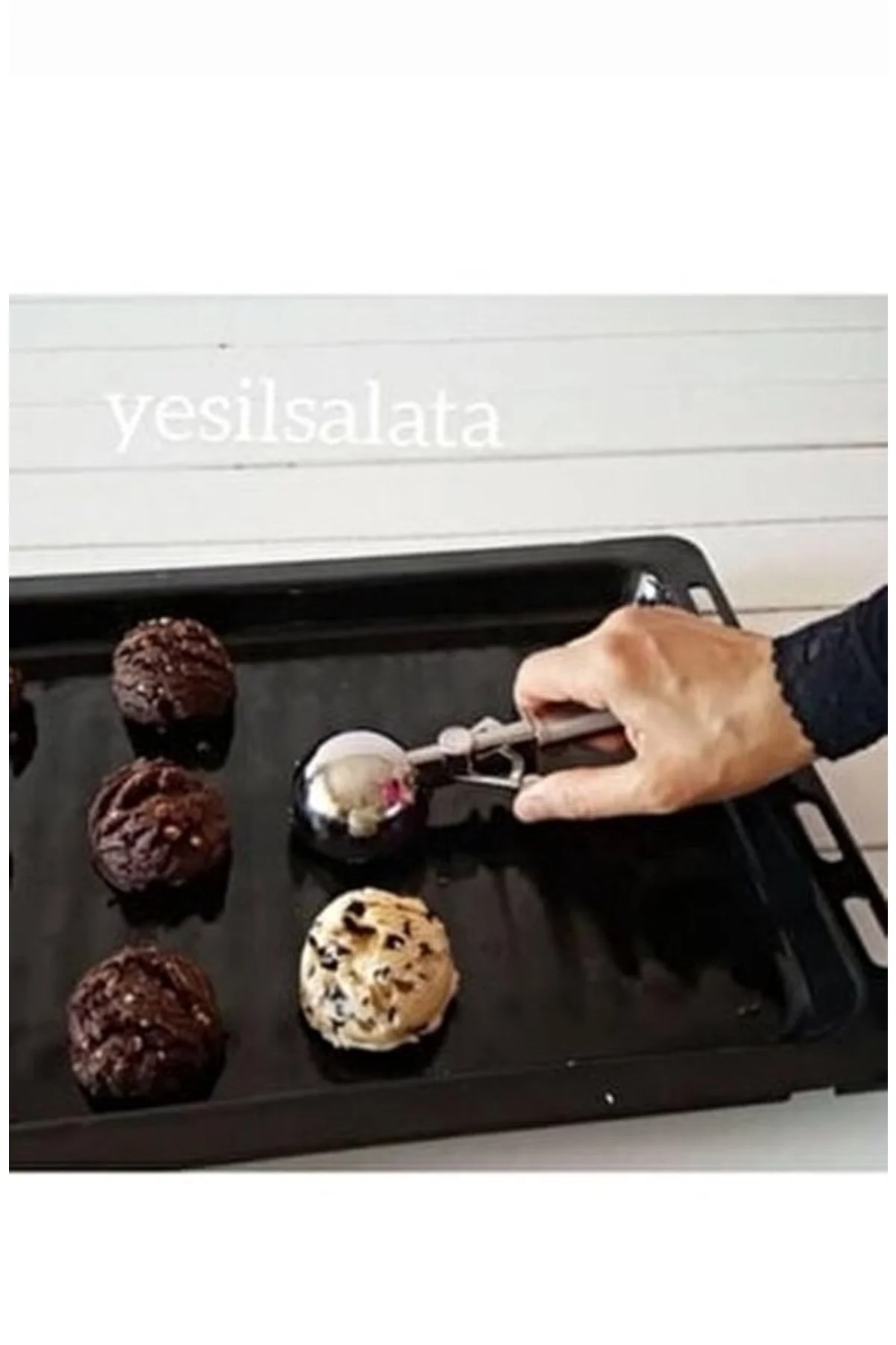 Paslanmaz Çelik Dondurma Kurabiye Helva Meyve Porsiyonlama Servis Sunum Kaşığı