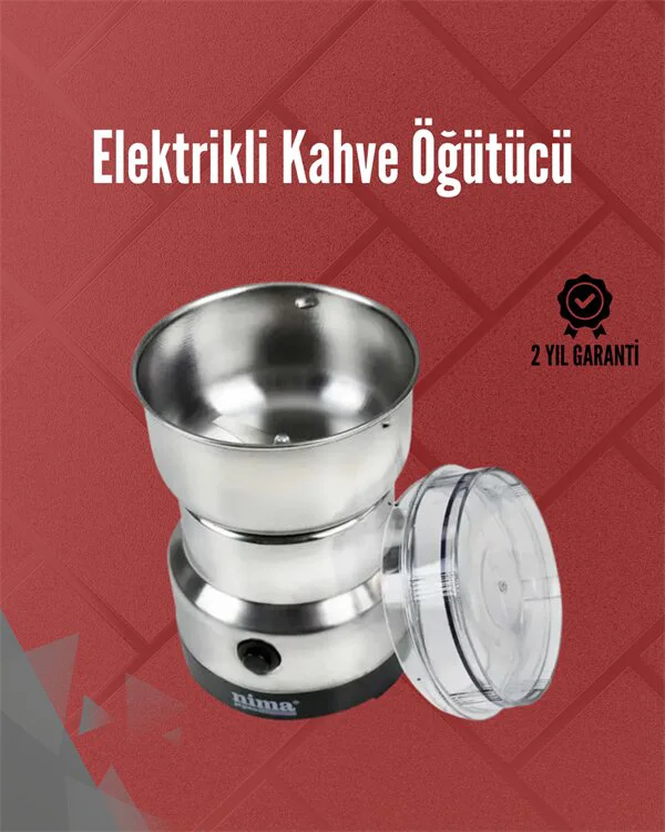 Paslanmaz Çelik Elektrikli Kahve Değirmeni - Sessiz Hızlı Çok Amaçlı Öğütücü 200W