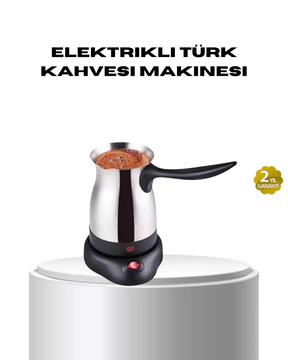 Paslanmaz Çelik Elektrikli Cezve 800W 6 Fincan Kapasiteli - Lisinya