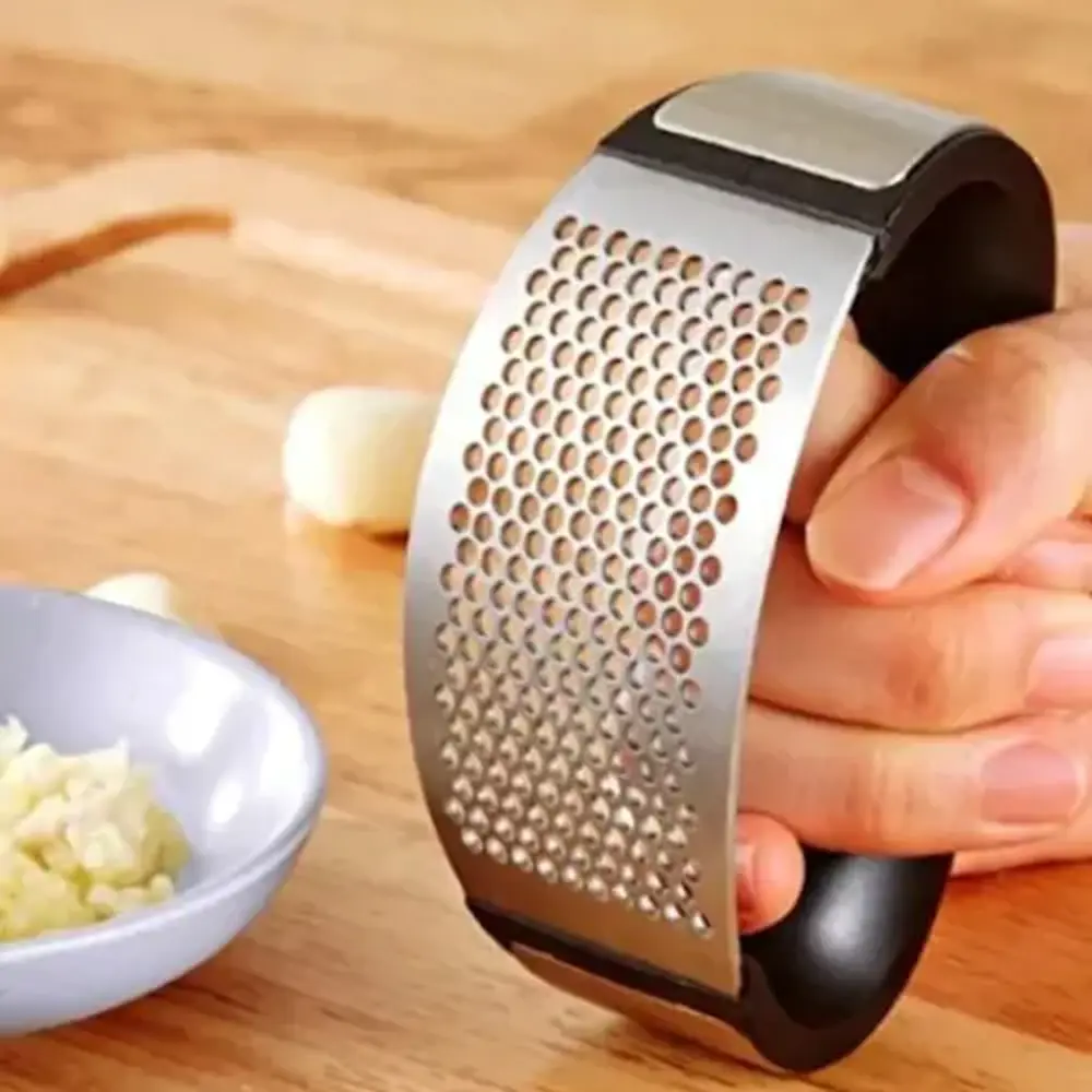 Paslanmaz Çelik Ergonomik Sarımsak Ezici Pres ve Doğrayıcı