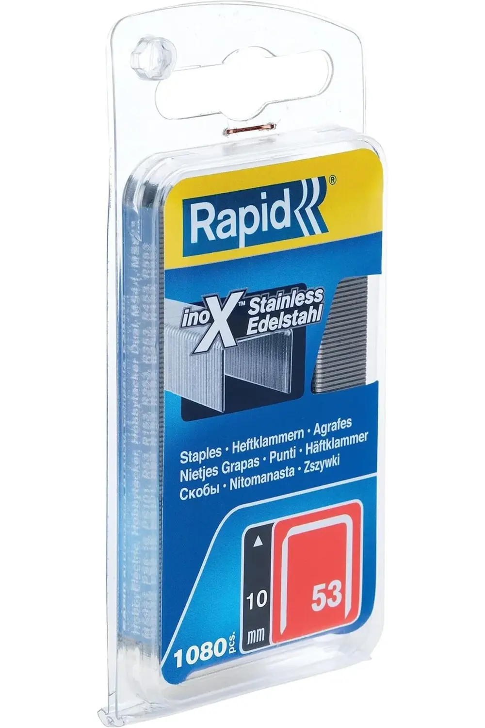 paslanmaz çelik-Feindrahtklammer Tip 53/10 mm, 1080 blister, 4010
