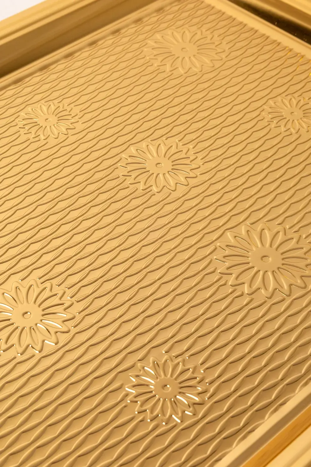 Paslanmaz Çelik Gold 2’li Tepsi Seti – Gümüş Kulplu Servis ve Sun