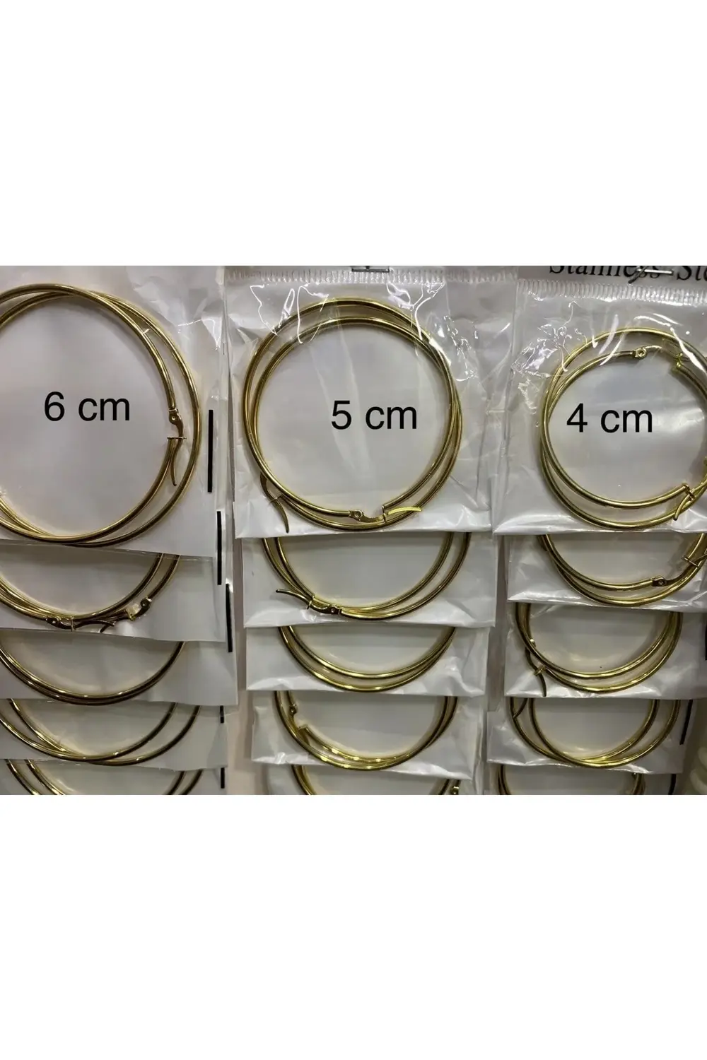 Arescollection Paslanmaz Çelik Gold Renk Büyük Halka Küpe