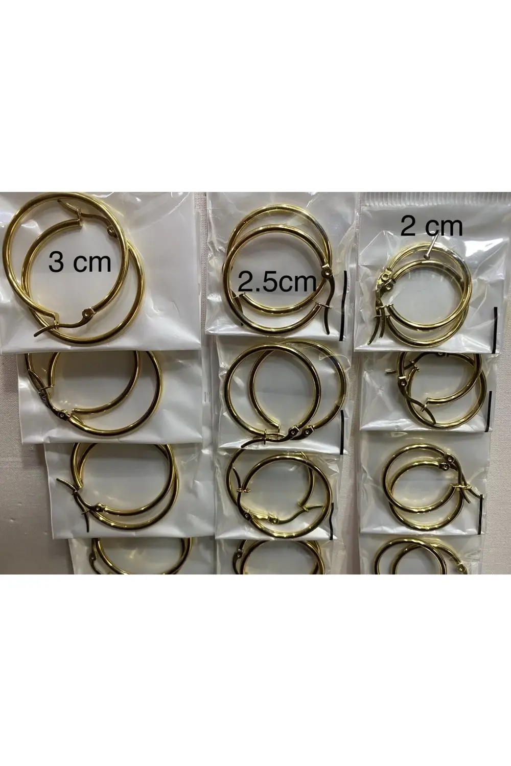 Arescollection Paslanmaz Çelik Gold Renk Büyük Halka Küpe