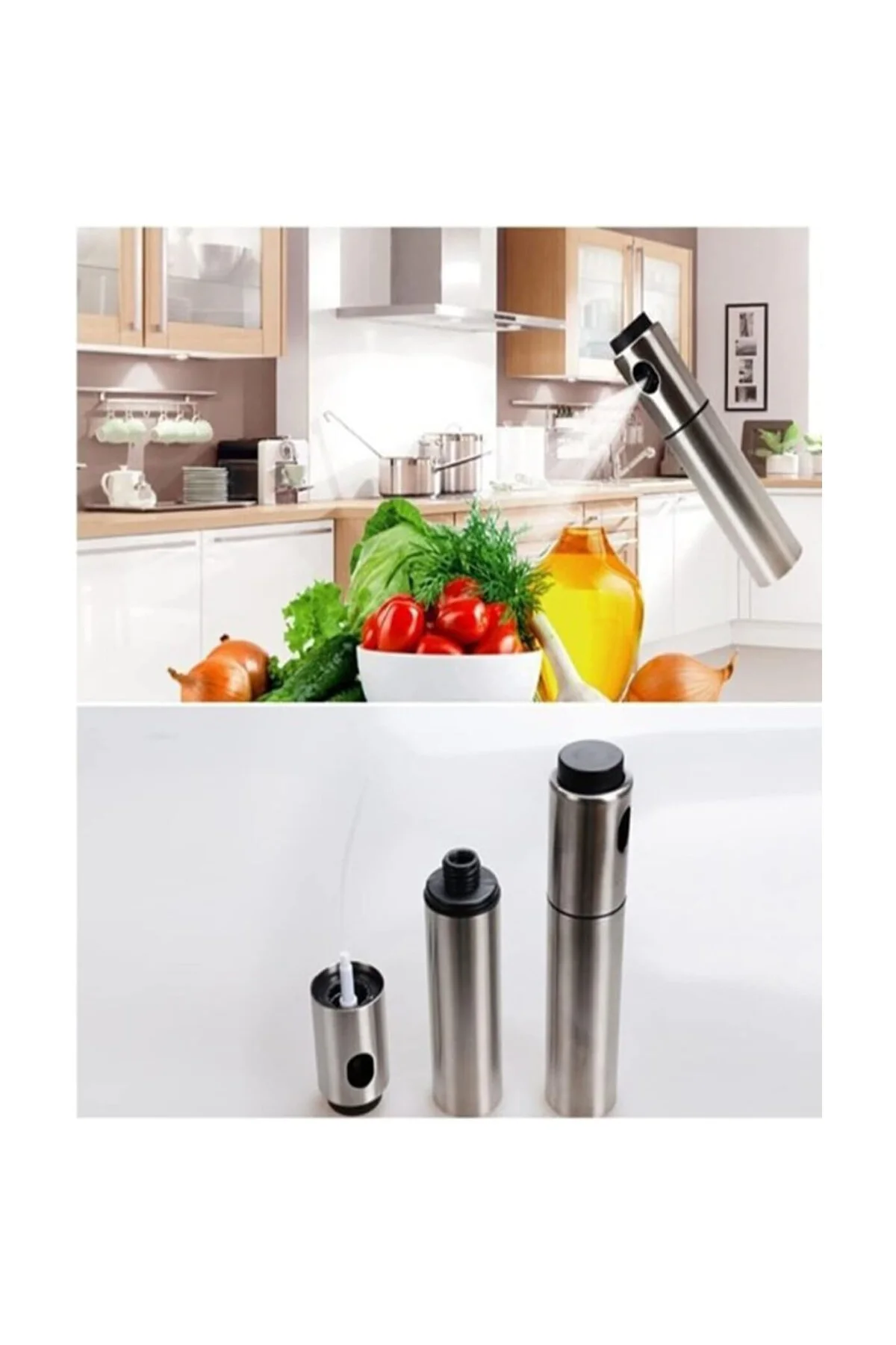 PASLANMAZ ÇELİK GÖVDELİ SPRAY YAĞLIK - SİRKE/ZEYTİNYAĞ/YAĞ PÜSKÜR