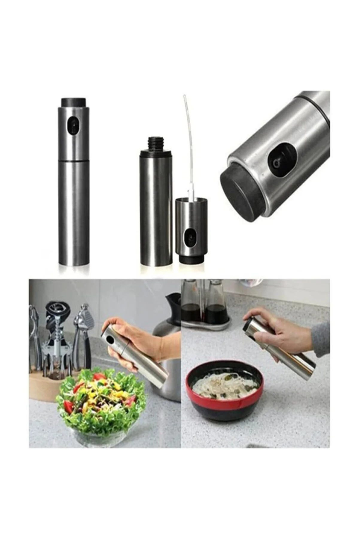 PASLANMAZ ÇELİK GÖVDELİ SPRAY YAĞLIK - SİRKE/ZEYTİNYAĞ/YAĞ PÜSKÜR