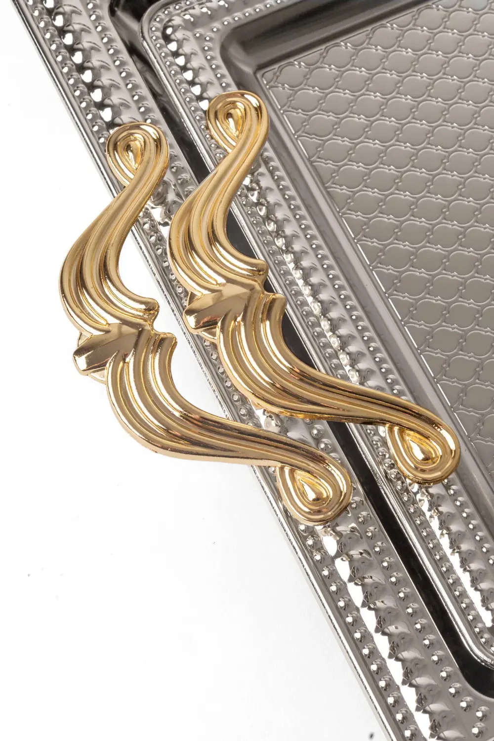 Paslanmaz Çelik Gümüş 2’li Dikdörtgen Tepsi Seti – Servis ve Sunu