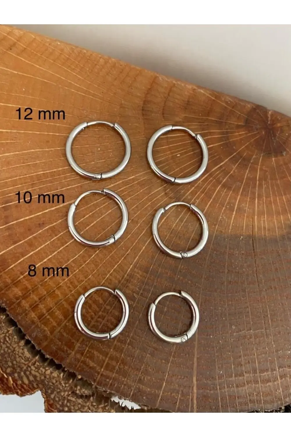 Arescollection Paslanmaz Çelik İnce Halka Küpe