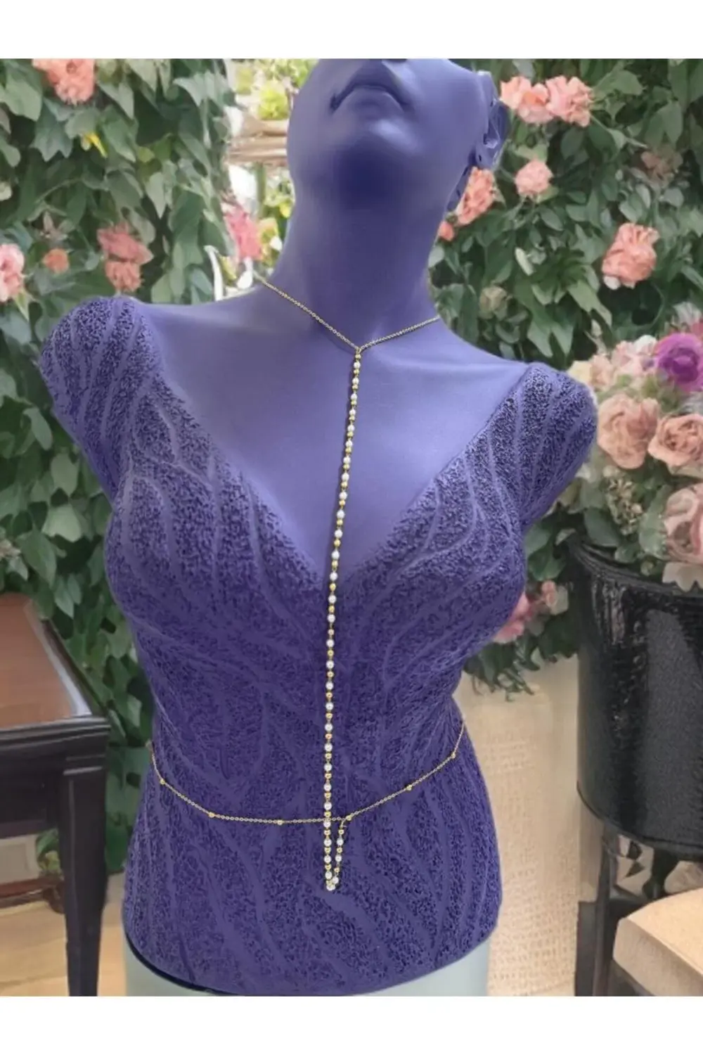 PASLANMAZ ÇELİK İNCİ DETAYLI VÜCUT ZİNCİRİ