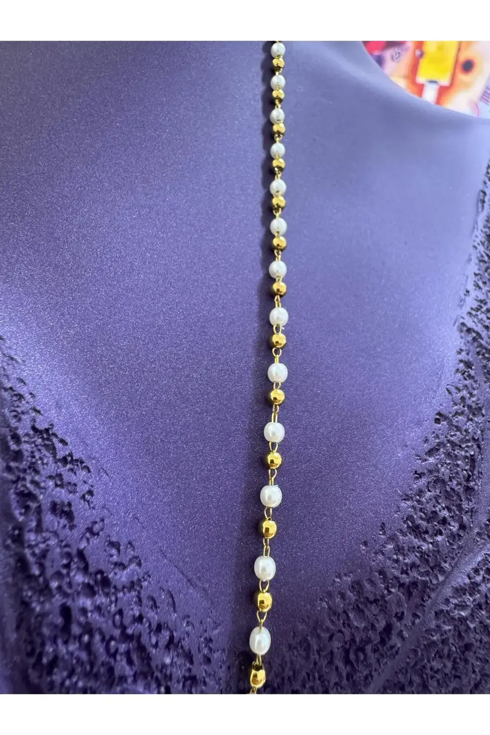 PASLANMAZ ÇELİK İNCİ DETAYLI VÜCUT ZİNCİRİ