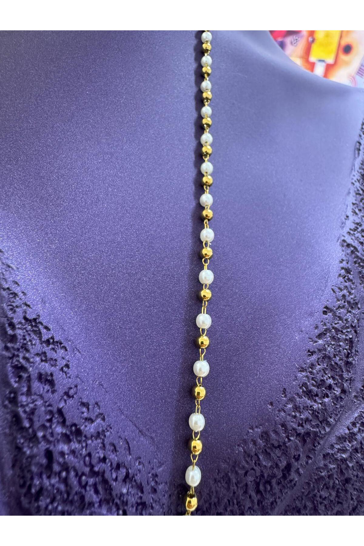 Arescollection Paslanmaz Çelik İnci Detayli Vücut Zinciri