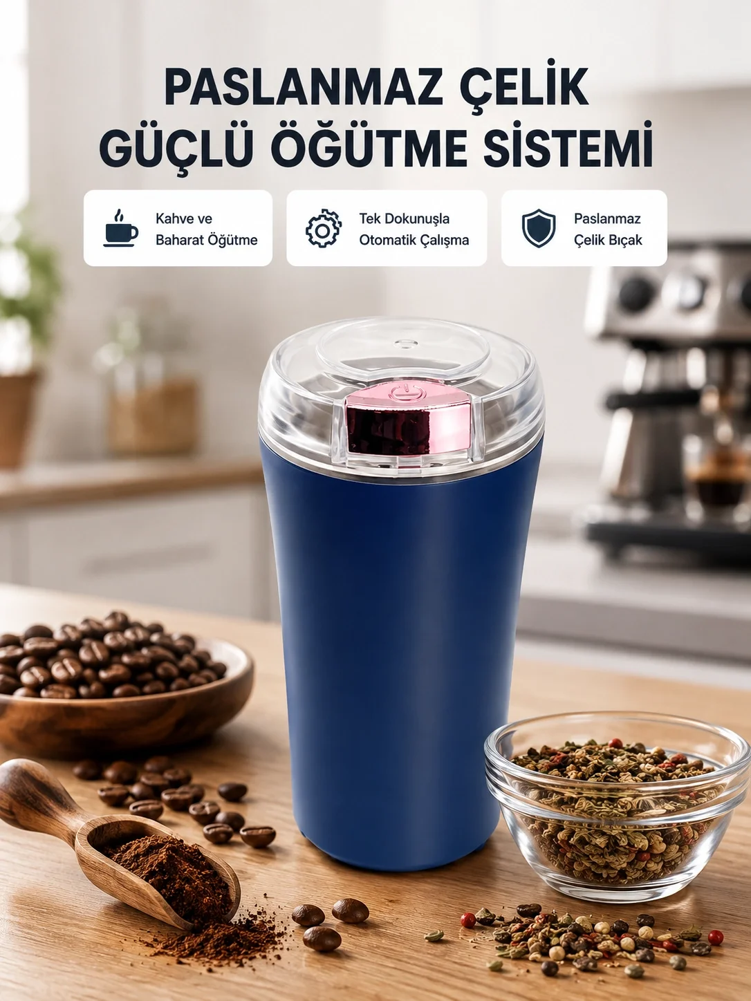 Paslanmaz Çelik Kahve ve Baharat Öğütücü – Otomatik Mekanizma Fiyatı, Yorumları ve Özellikleri