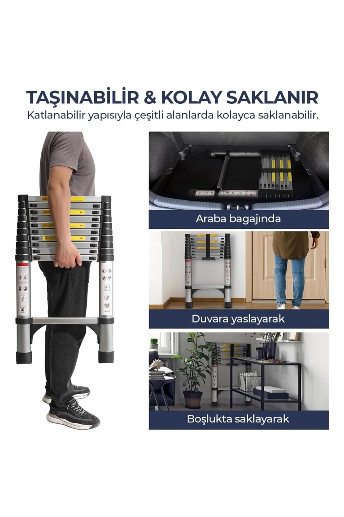 Paslanmaz Çelik Katlanır Merdiven 5.1 Metre