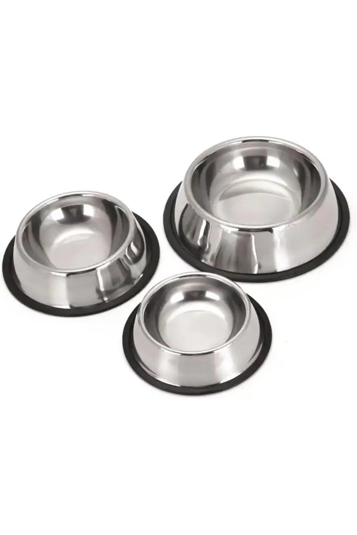 Paslanmaz Çelik Kedi ve Köpek Mama Kabı - Kaymaz Tabanlı, Dayanıklı Besleme Tası (2