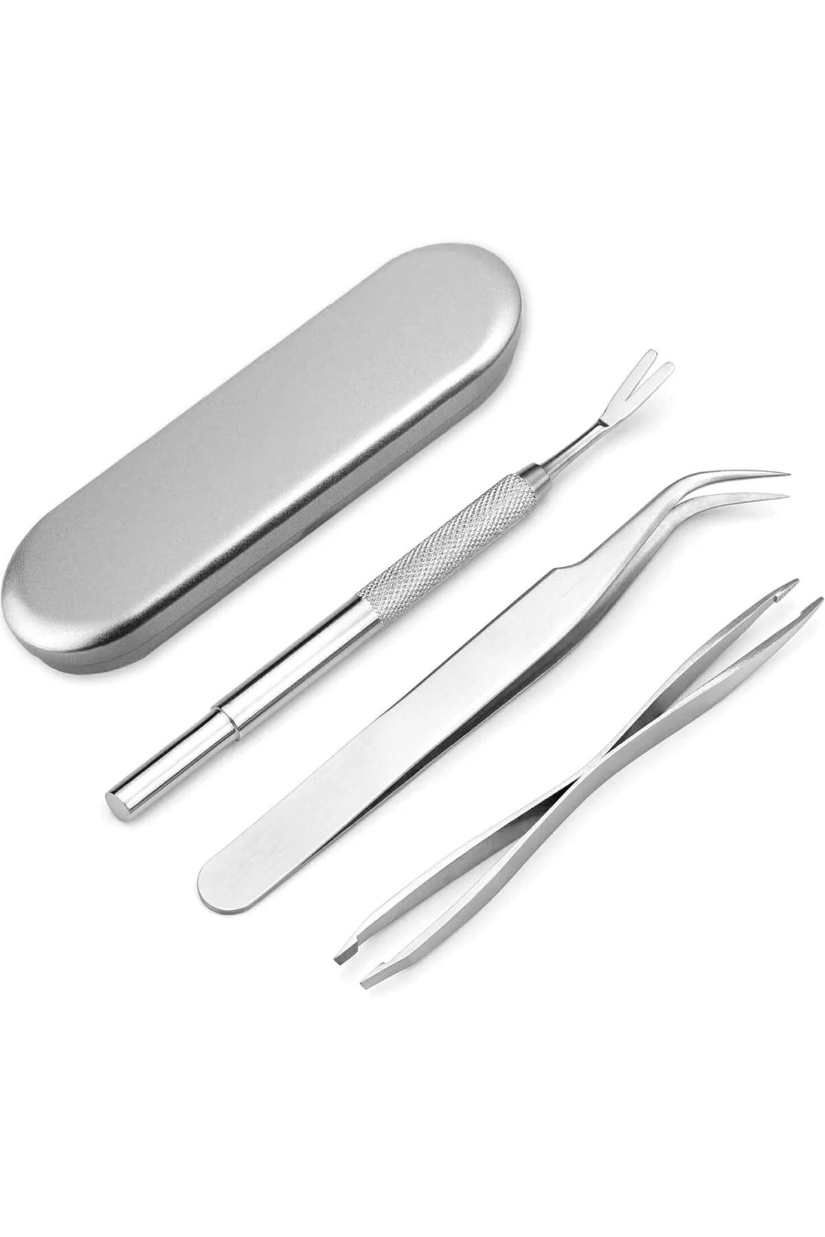 Paslanmaz çelik kene çıkarıcı set, 3'lü paket kene çıkarıcı set, 
