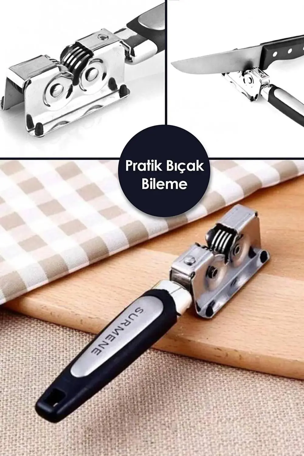 Paslanmaz Çelik Kolay Bıçak Bileme Keskinleştirme Aparatı Masat B