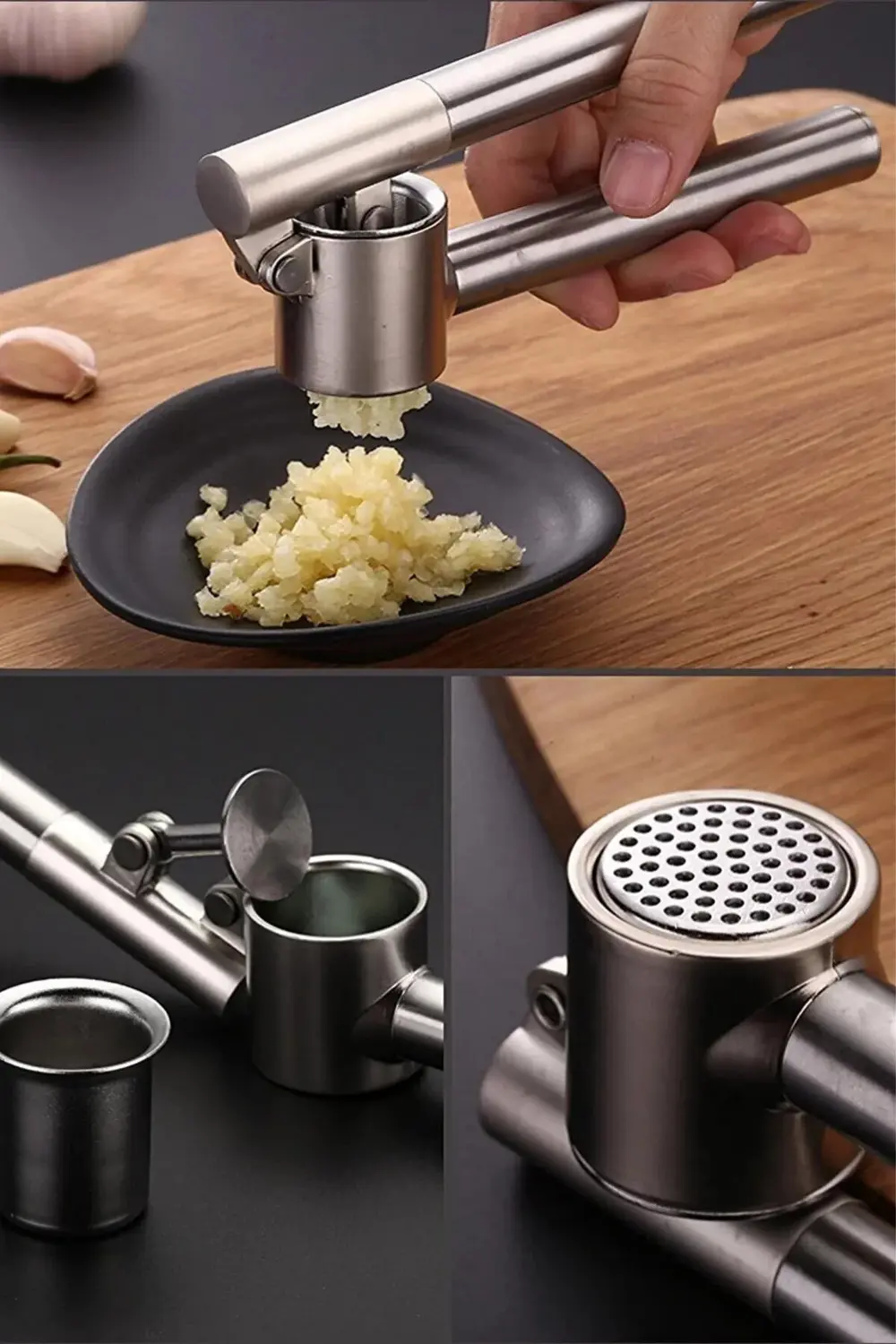 Paslanmaz Çelik Koncıs Sarımsak Ezici Pratik Sarımsak Ezeceği Lük