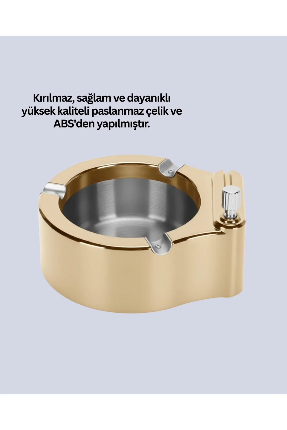 Paslanmaz Çelik Küllük Çakmaklı Masa Üstü Kullanım