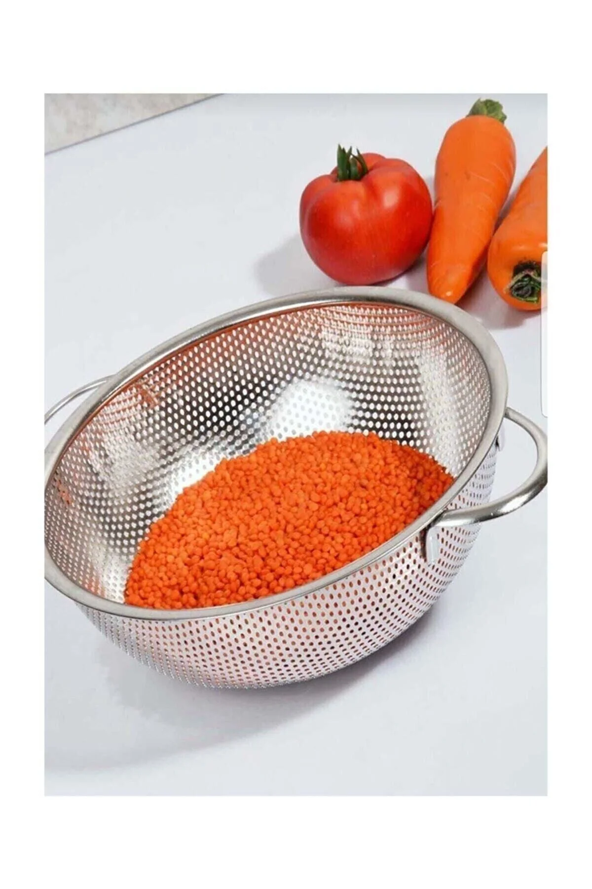 Paslanmaz Çelik Makarna Süzgeci - 22,5 Cm