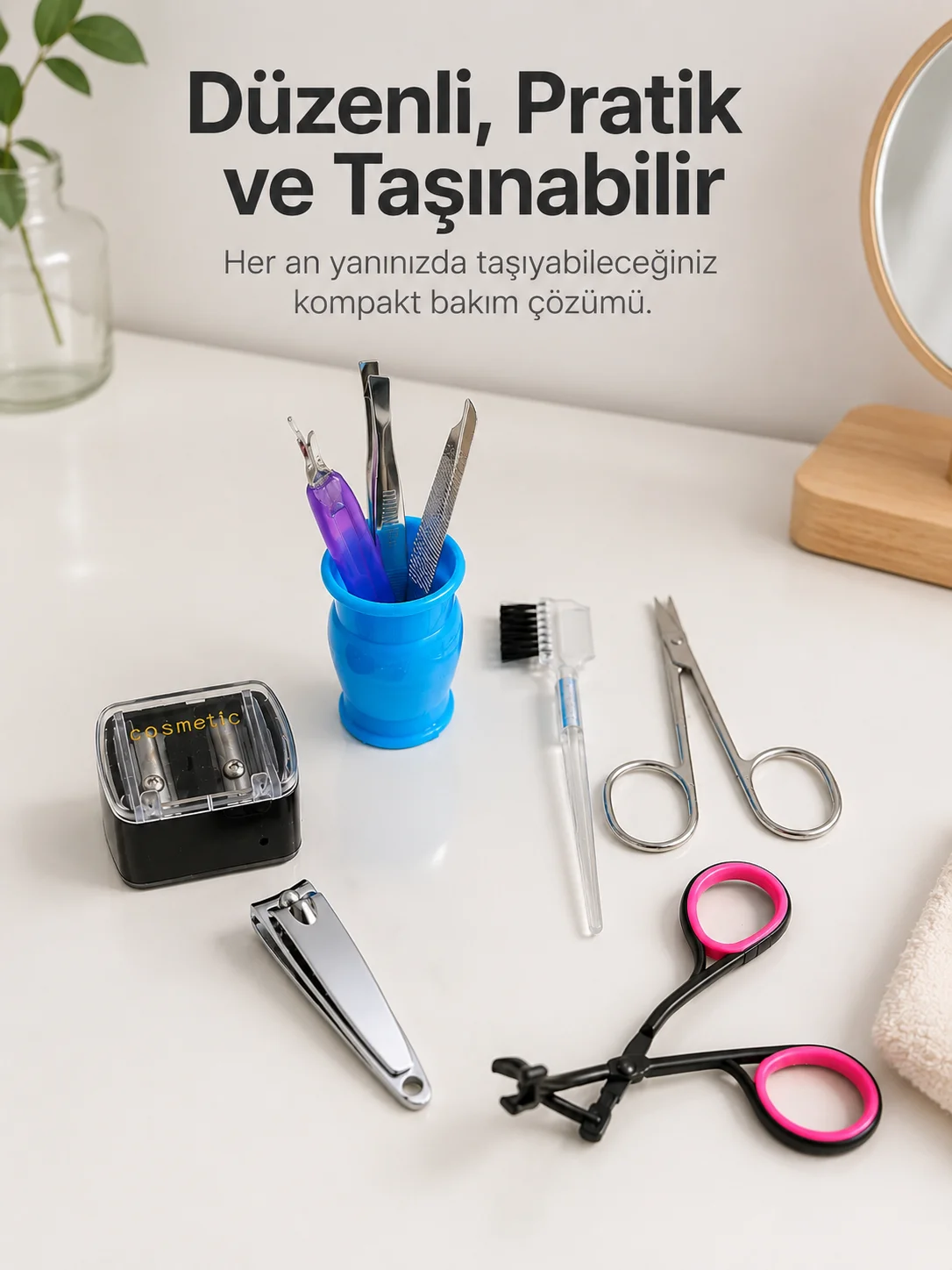 Paslanmaz Çelik Manikür Seti Tırnak Kaş ve Kişisel Bakım Aletleri