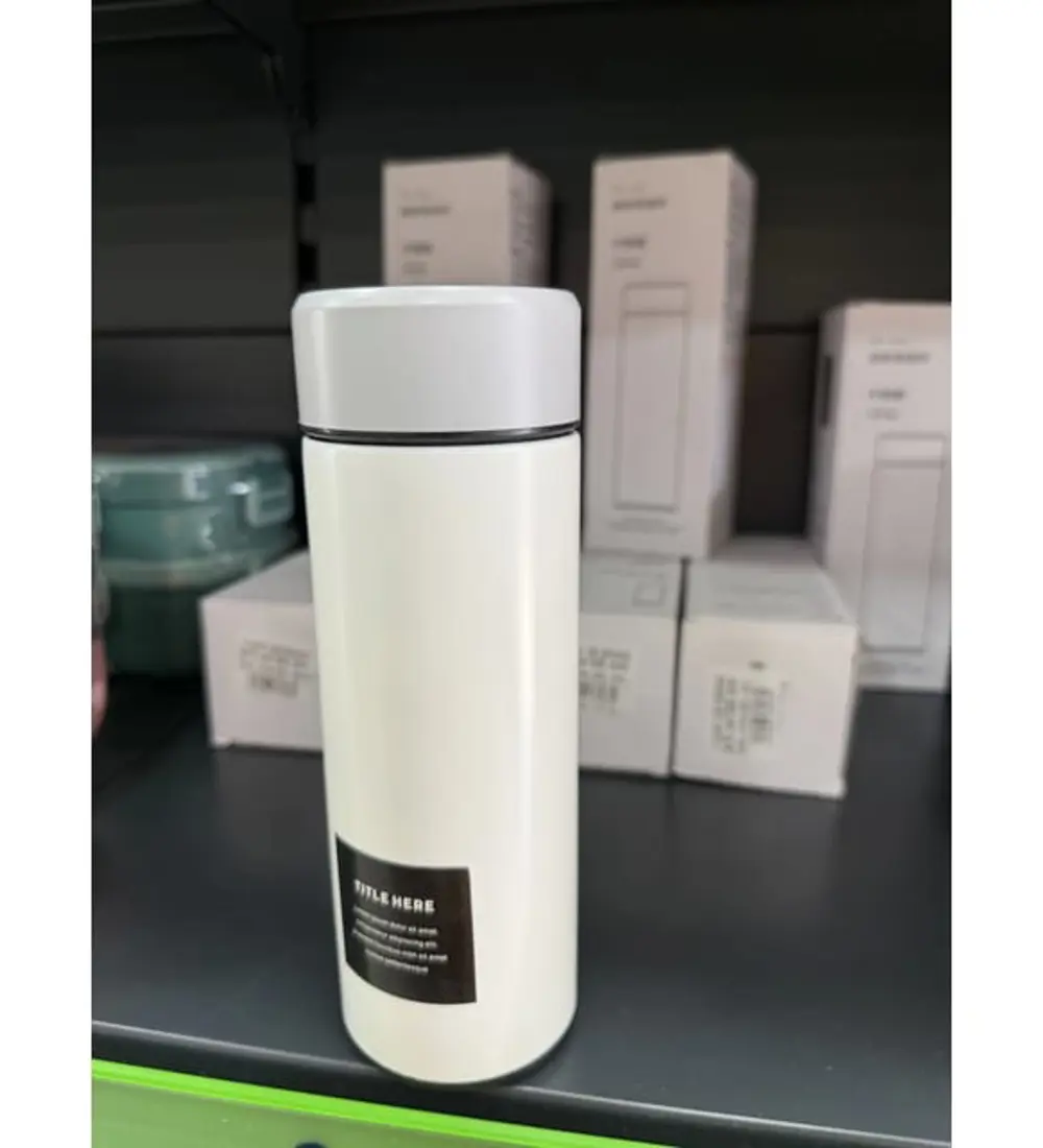 Paslanmaz Çelik Matara Termos Su Şişesi 350ML Vakumlu Kapak - Bey