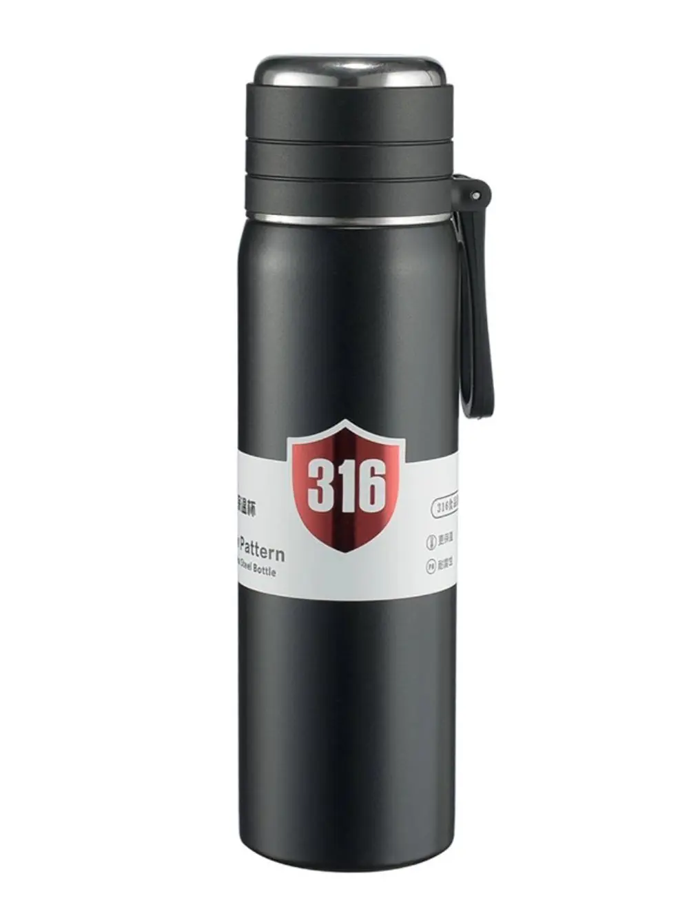 Paslanmaz Çelik Matara Termos Su Şişesi 500 ML Vakumlu Kapak - Si