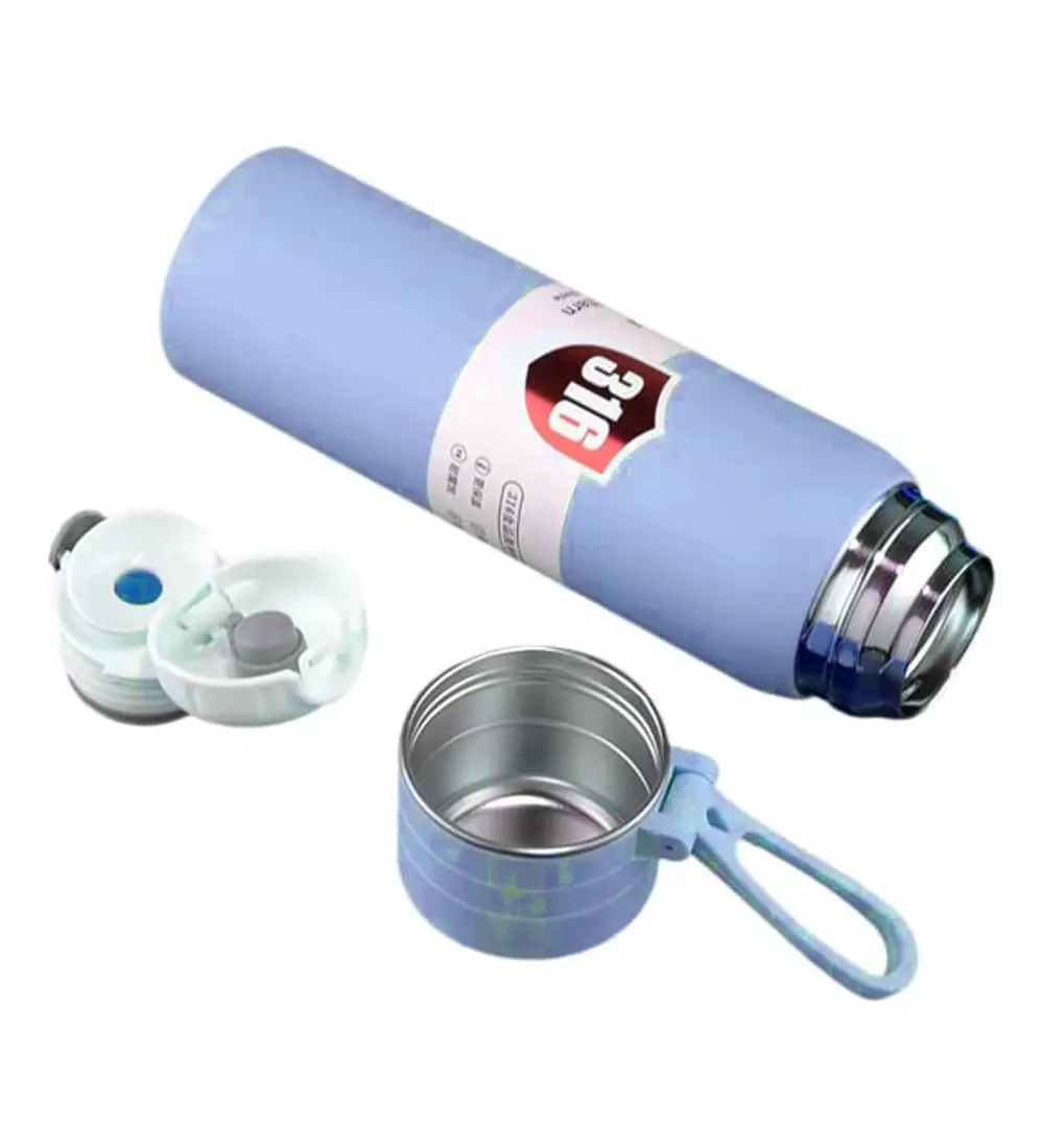 Paslanmaz Çelik Matara Termos Su Şişesi 500 ML Vakumlu Kapak - Ma