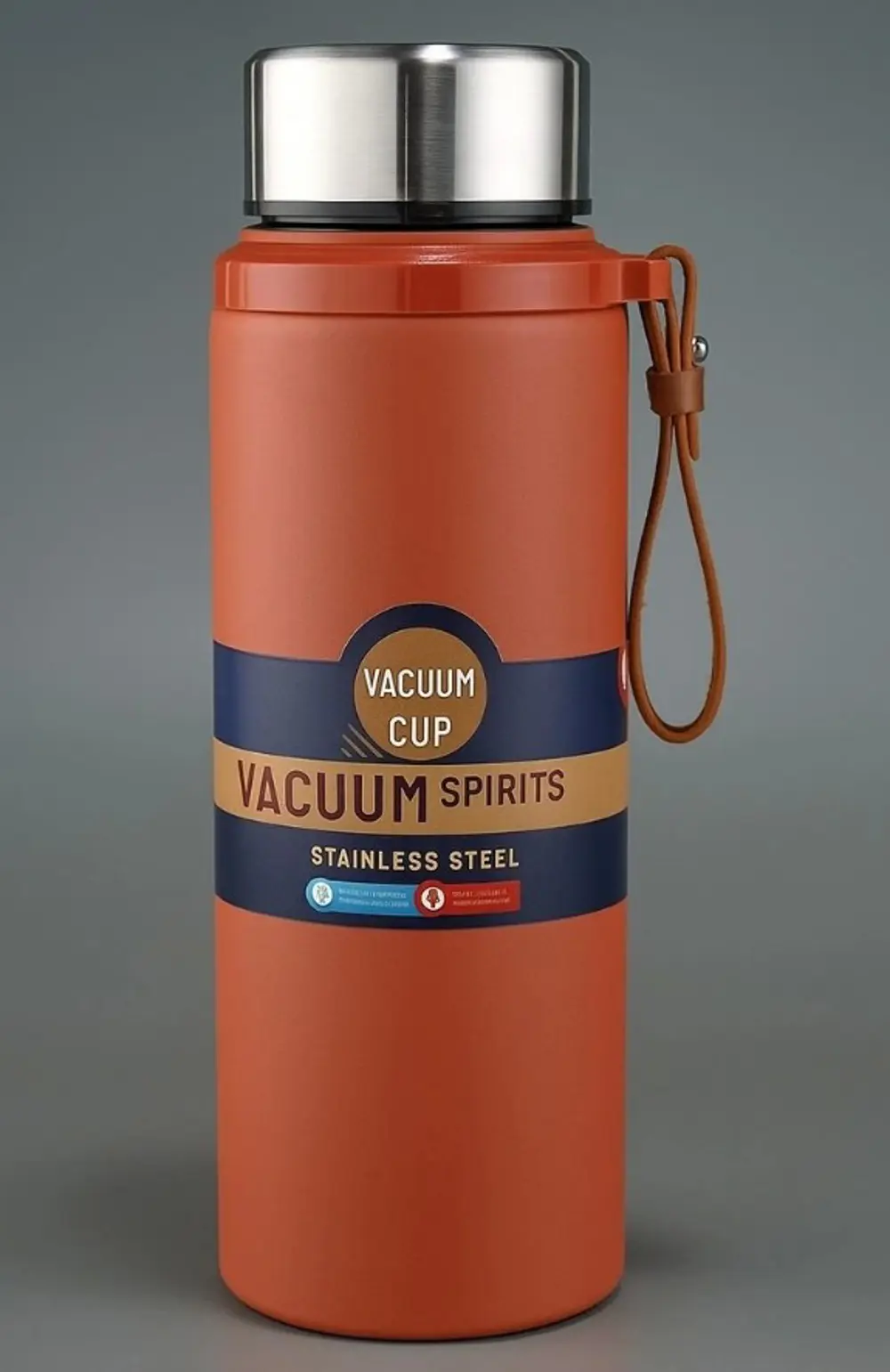 Paslanmaz Çelik Matara Termos Su Şişesi 600 ML Vakumlu Kapak - Ka